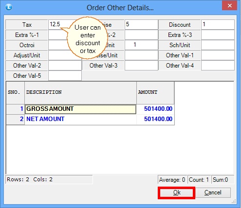 purchase order other details